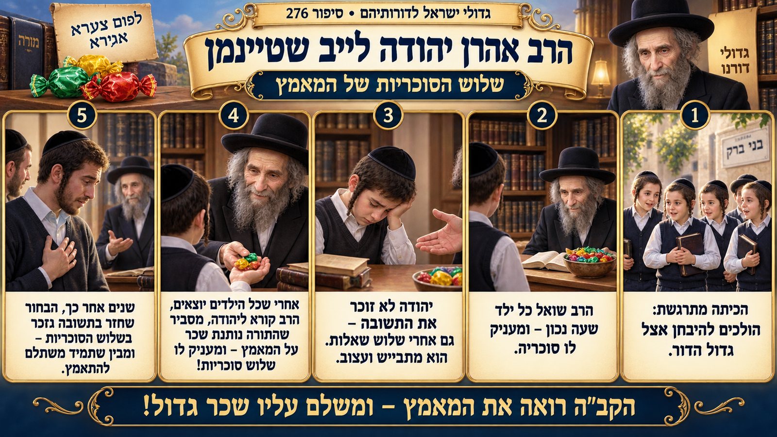 תמונת סיכום — גדולי דורנו: הרב אהרן יהודה לייב שטיינמן